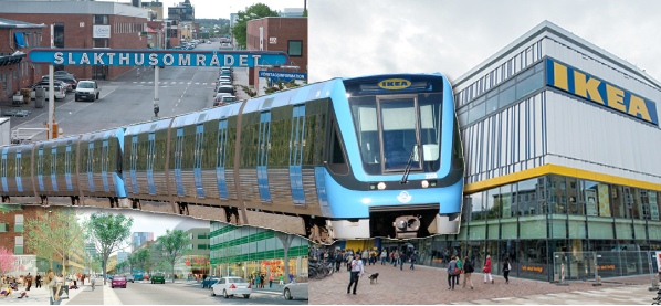 En ny tunnelbanestation med en uppgång nära det planerade Ikeavaruhuset kan rädda projektet. Montage: Fastighetsvärlden.