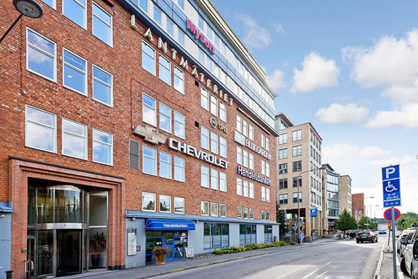 Fastigheten Marievik 27 i Liljeholmen. DEt är Brostadens mest ”tullnära” fastighet.
