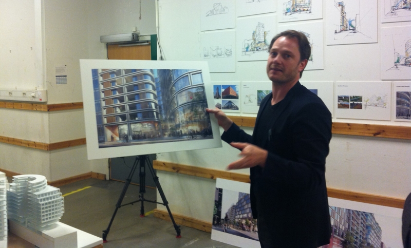 Arkitekten Kristian Lars Ahlmark från den danska byrån SHL ligger bakom det vinnande förslaget. 